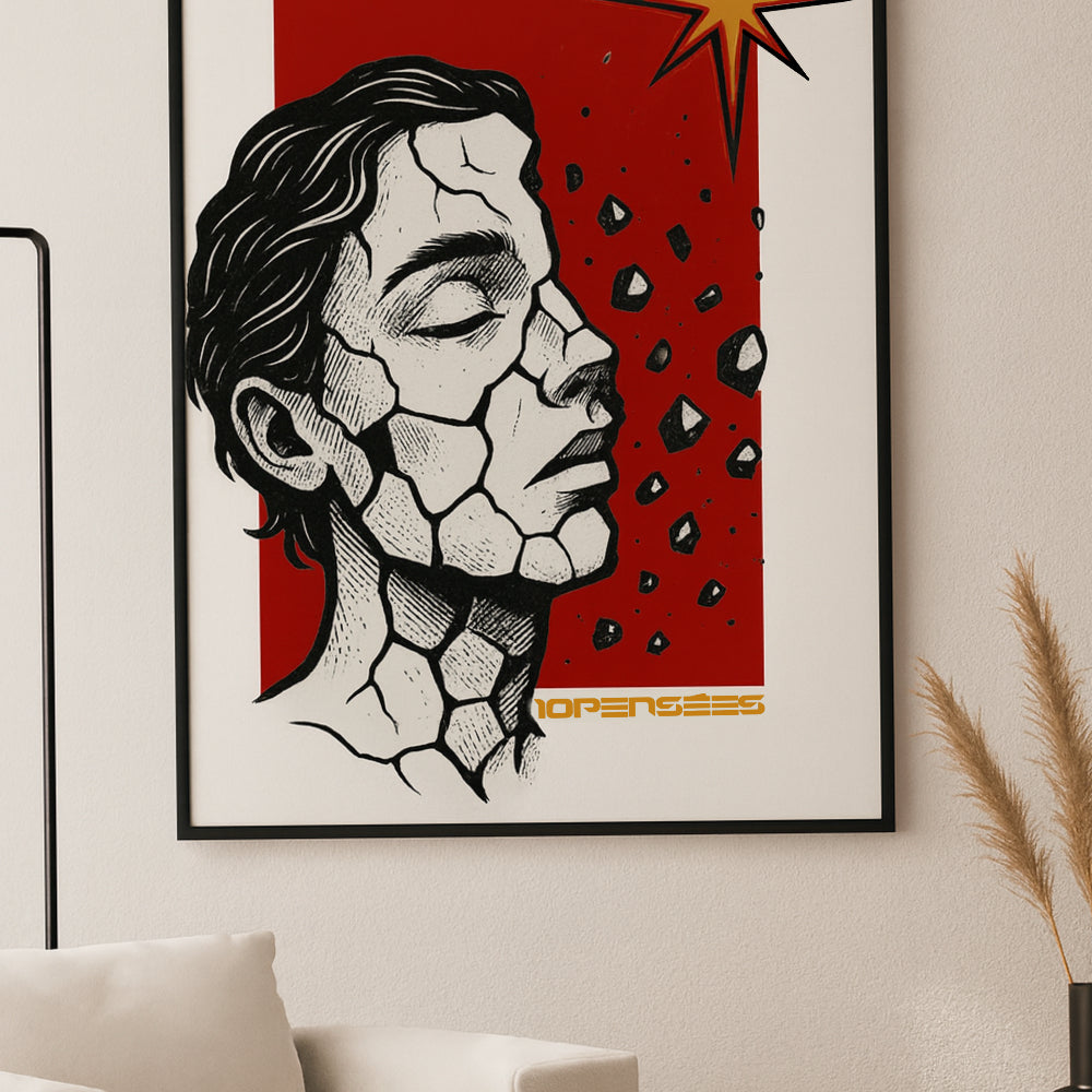 Chaos rouge • Affiche Encadrée